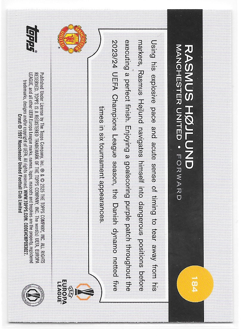Rasmus Hojlund (Manchester United) Rain Drops Topps UCC Flagship 24-25