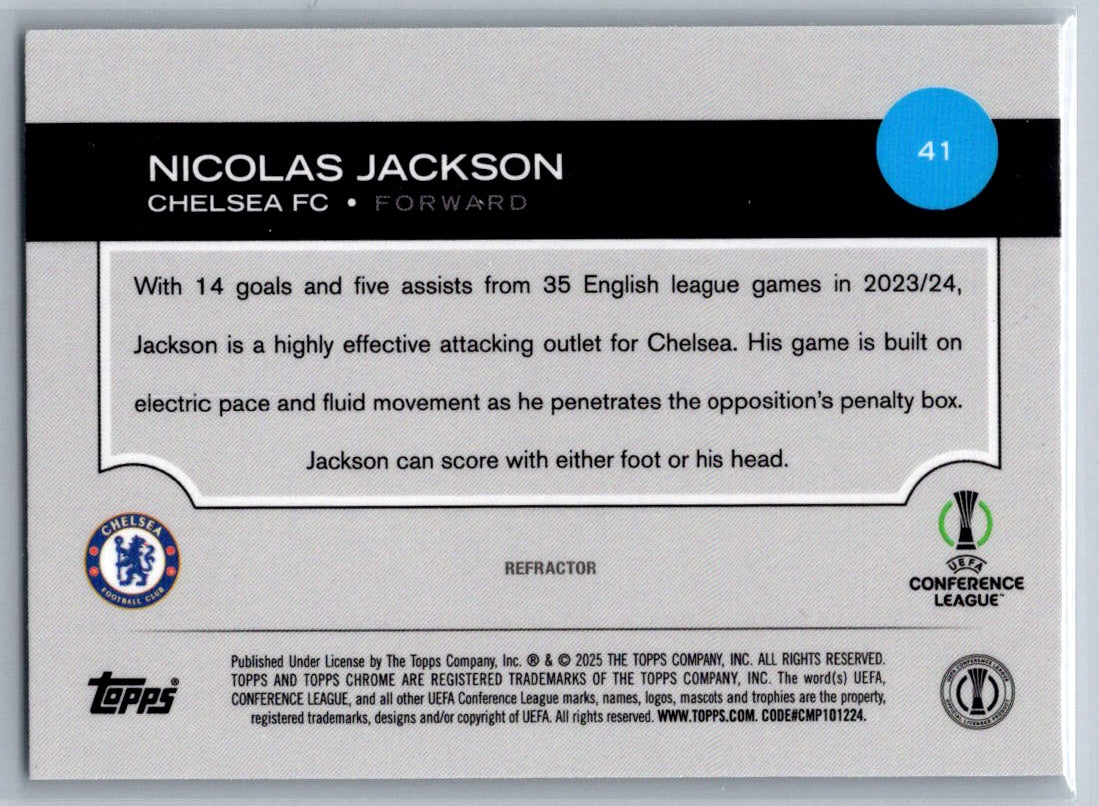 Nicolas Jackson (Chelsea) Refractor Topps Chrome UCC 24-25