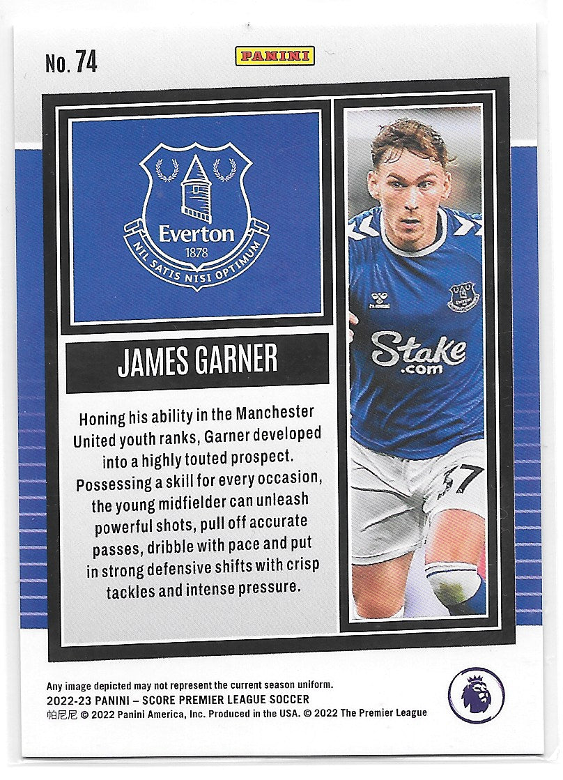 James Garner (Everton) Orange Laser /35 RC Panini Score Premier League 22-23