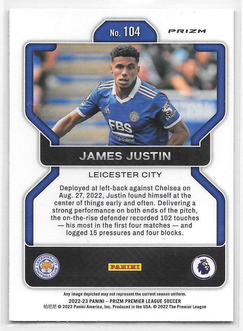James Justin (Leicester City) MultiColor Panini Prizm Premier League 22-23