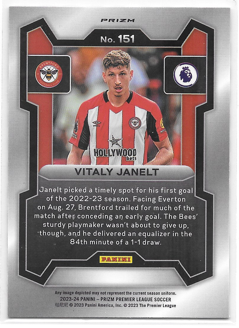 Vitaly Janelt (Brentford) Checkerboard Panini Prizm Premier League 23-24