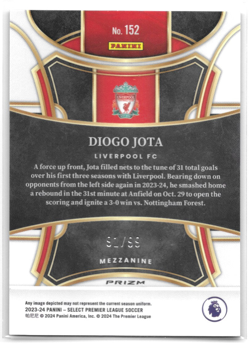 Diogo Jota (Liverpool FC) Mezzanine Pink /99 Panini Select Premier League 23-24