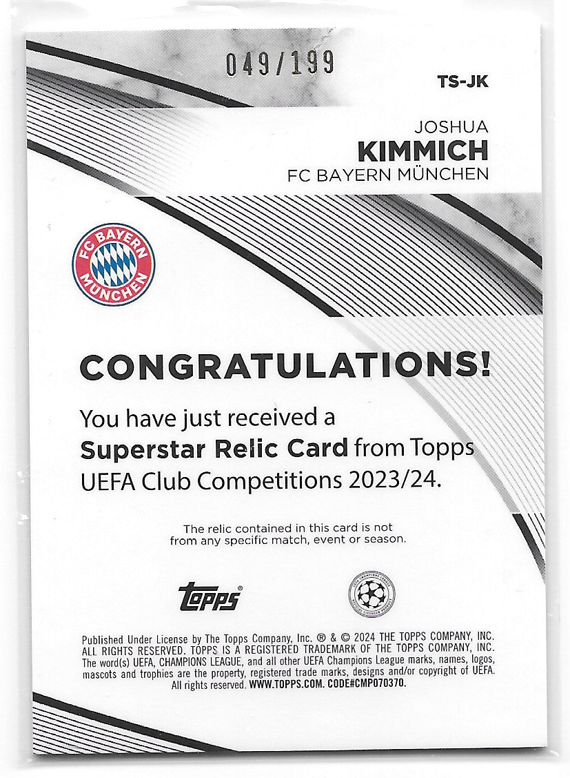 Joshua Kimmich (FC Bayern Munchen) Superstar Relic Neon Green /199 Topps UCC Flagship 23-24