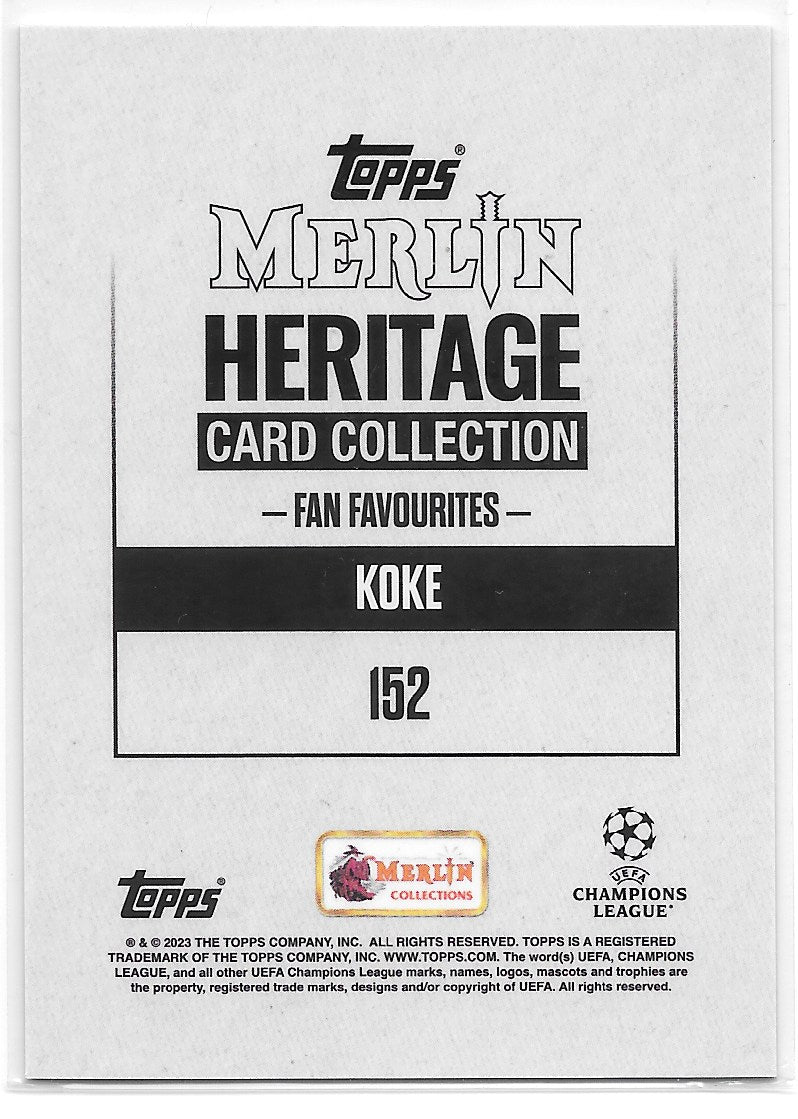 Koke (Atletico de Madrid) Fan Favourites /49 Topps Merlin Heritage UCC 23-24