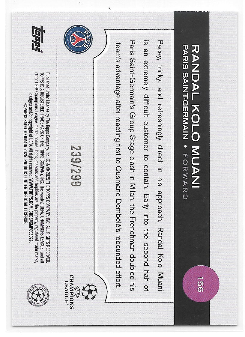 Randal Kolo Muani (PSG) Purple Inferno /299 Topps UCC Flagship 24-25