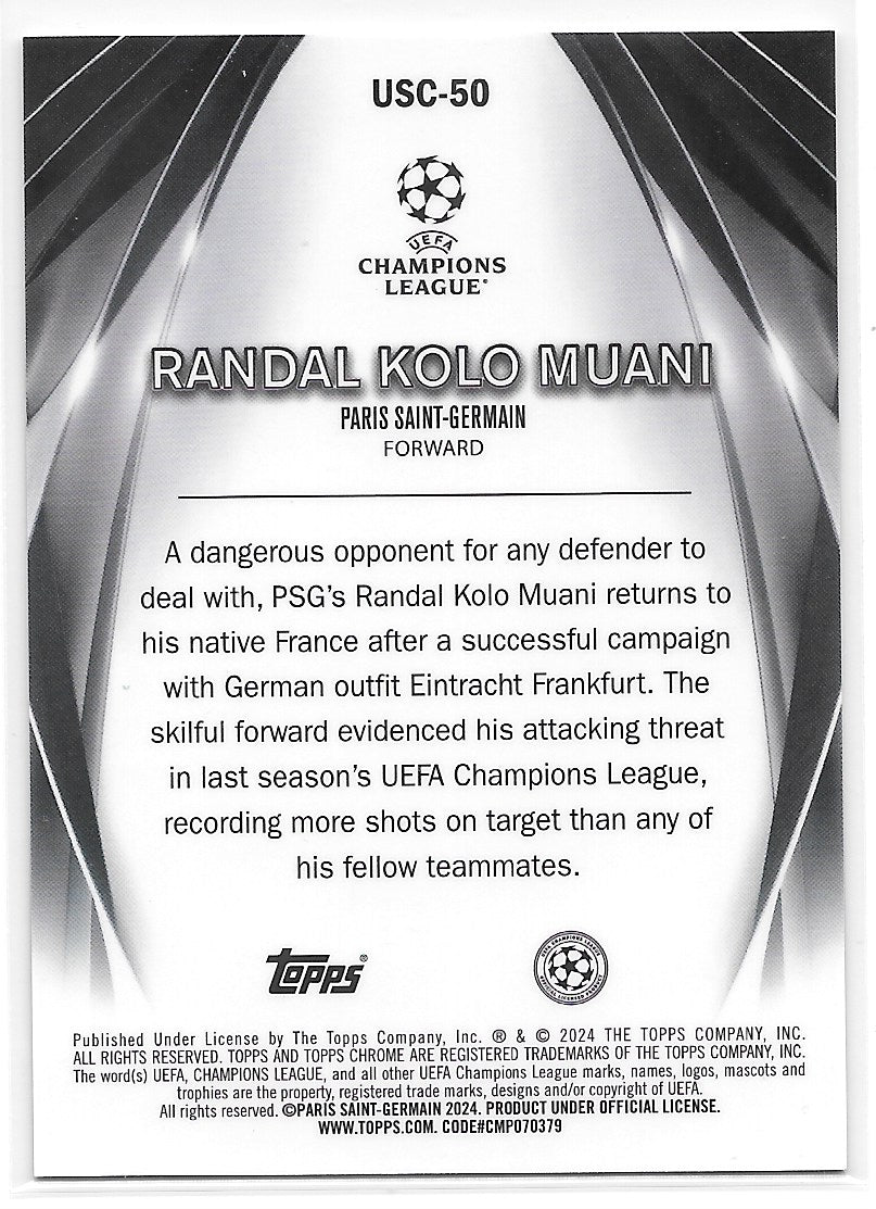 Randal Kolo Muani (PSG) Ultimate Stage Chrome Green /99 Topps UCC Flagship 23-24