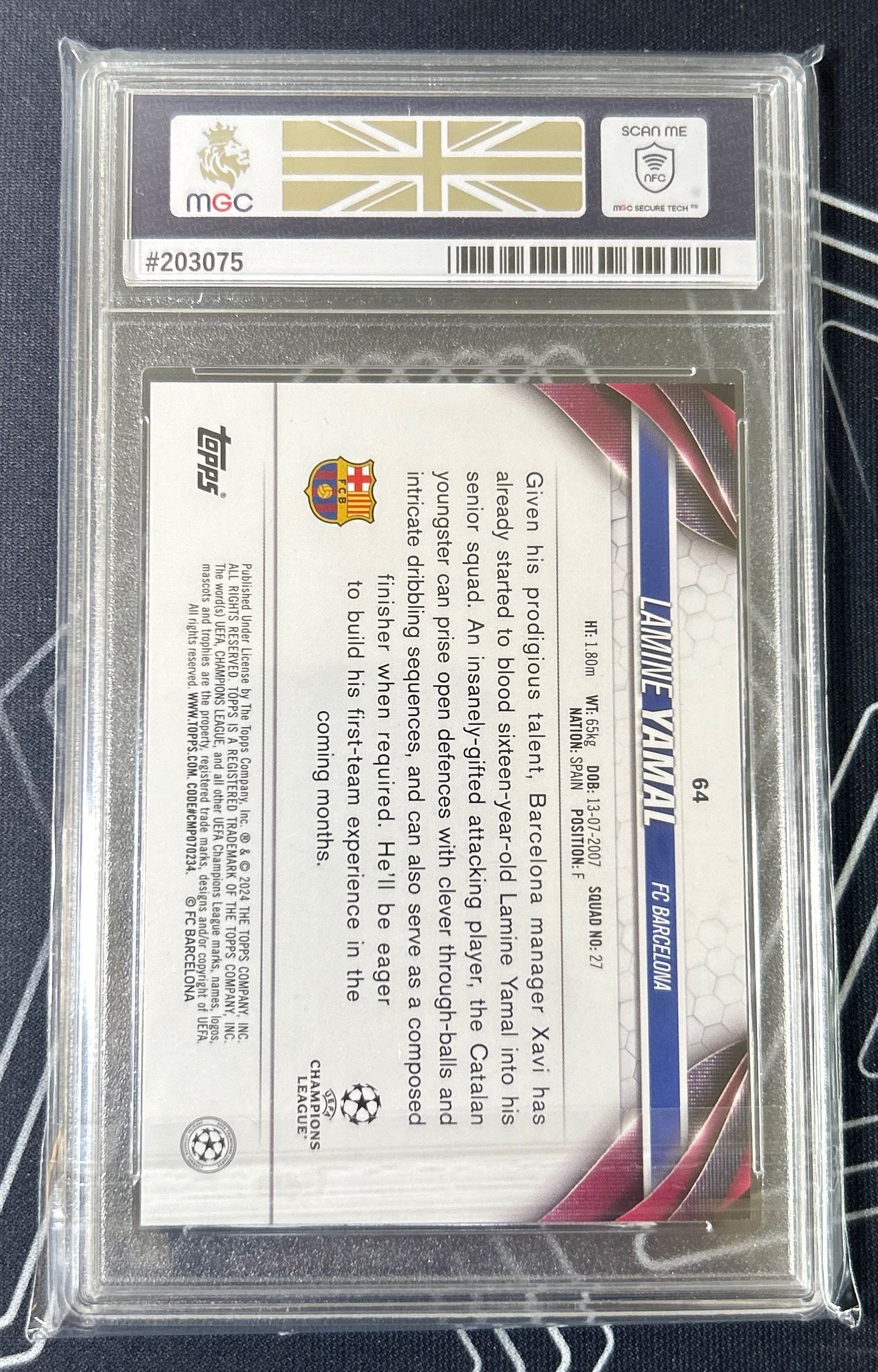 Lamine Yamal (FC Barcelona) Rookie Card Topps UCC Flagship 23-24 MGC 9