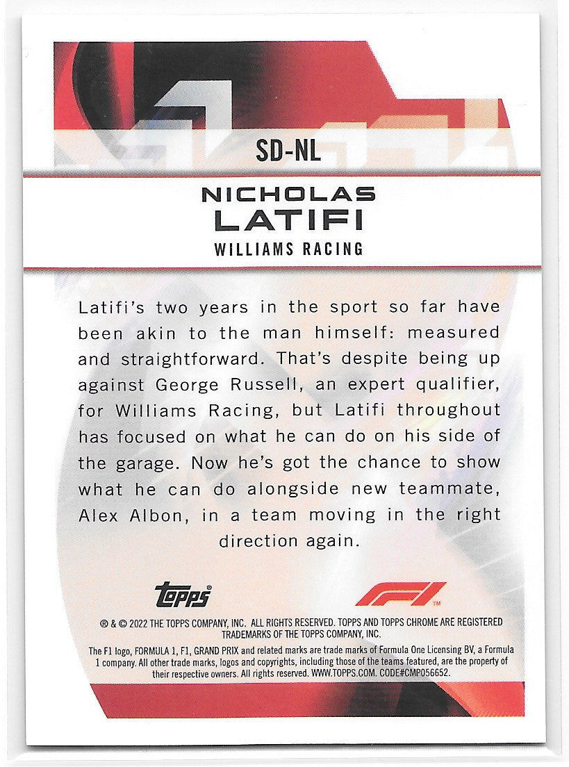 Nicholas Latifi (Williams Racing) Speed Demons Refractor Topps Chrome Formula 1 2022
