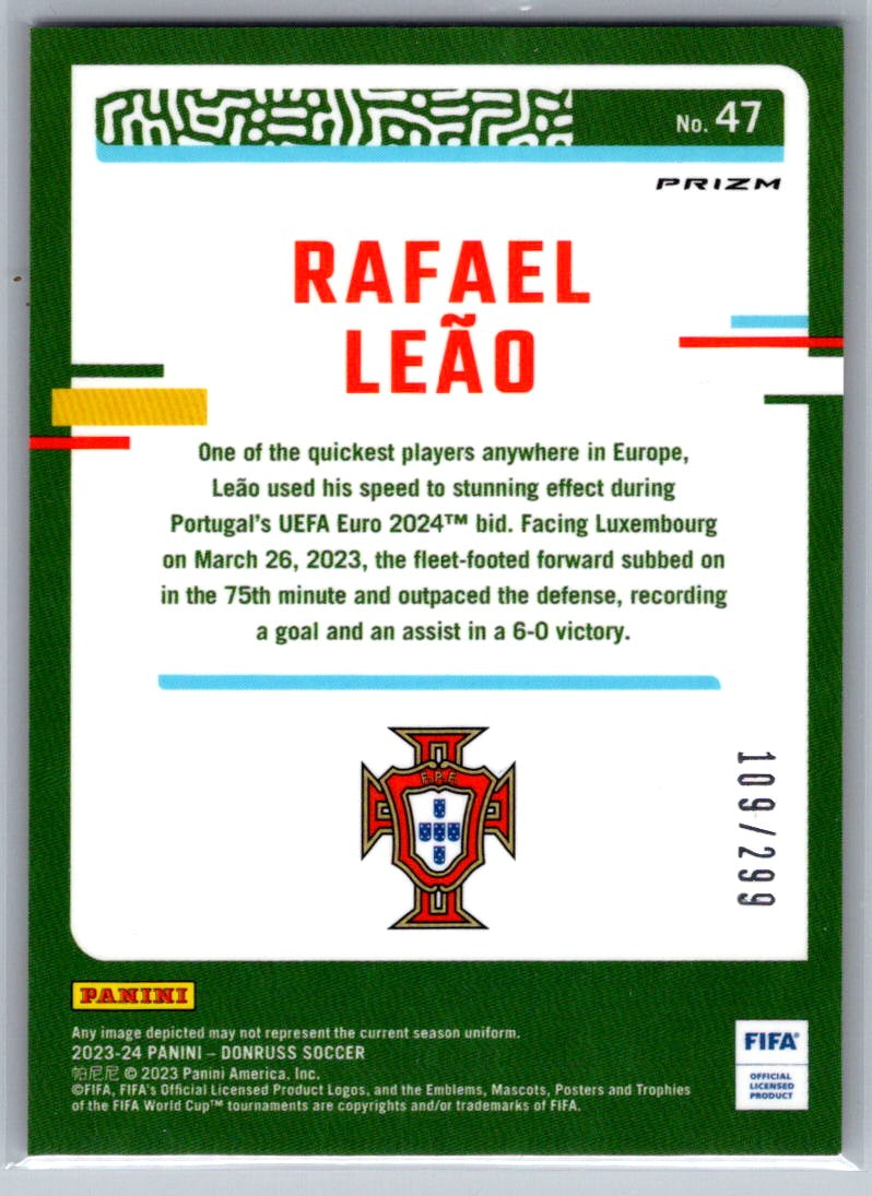Rafael Leao (Portugal) Optic Red /299 Panini Donruss FIFA Soccer 23-24