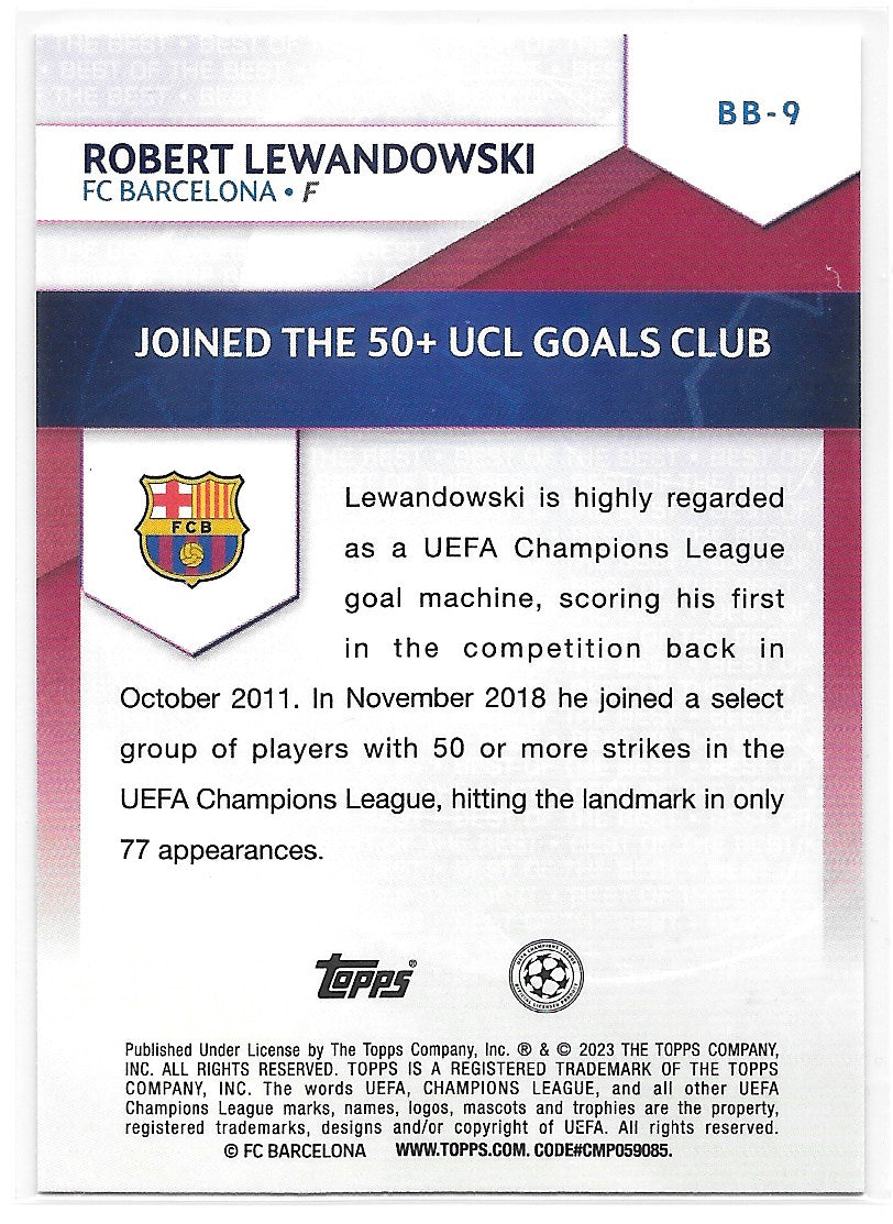 Robert Lewandowski (FC Barcelona) Best of the Best Topps UCC Flagship 22-23