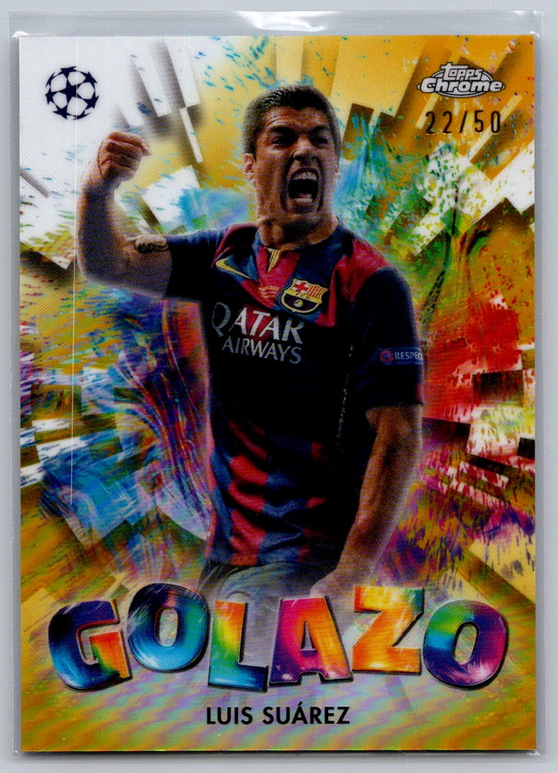 Luis Suarez (FC Barcelona) Golazo Gold Refractor /50 Topps Chrome UCC 24-25