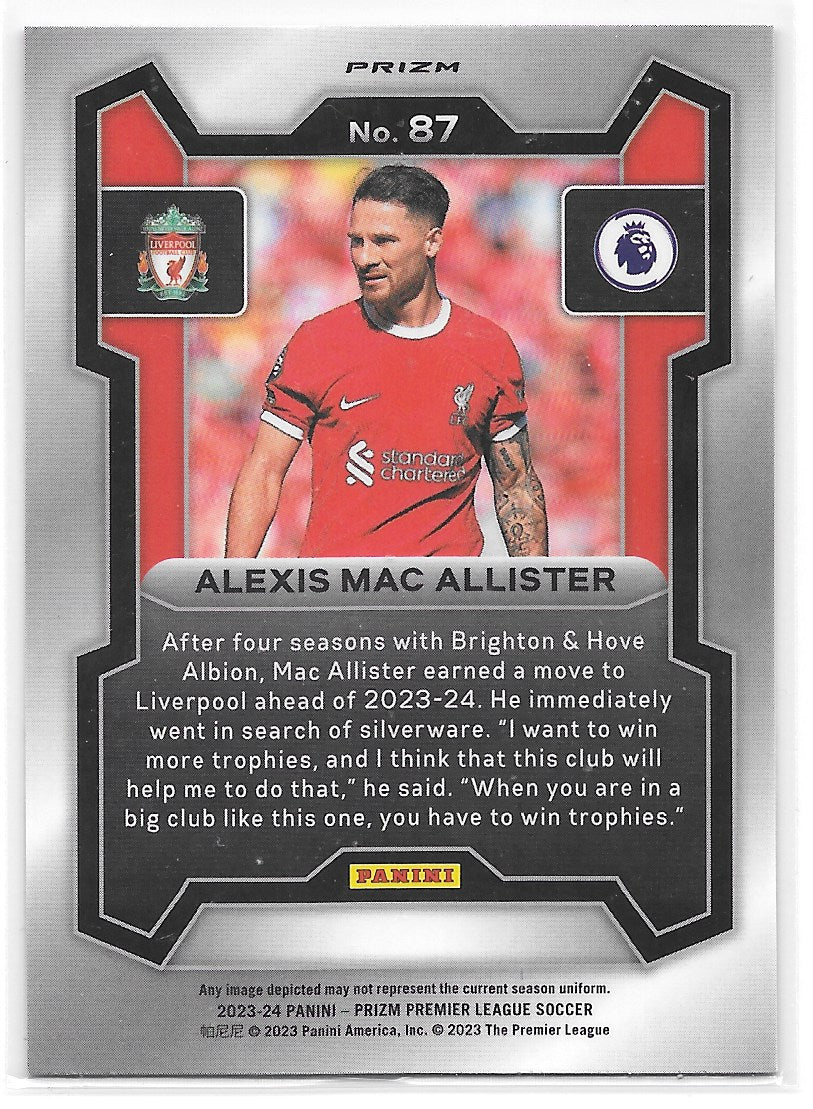 Alexis Mac Allister (Liverpool FC) Red White & Blue Choice Panini Prizm Premier League 23-24