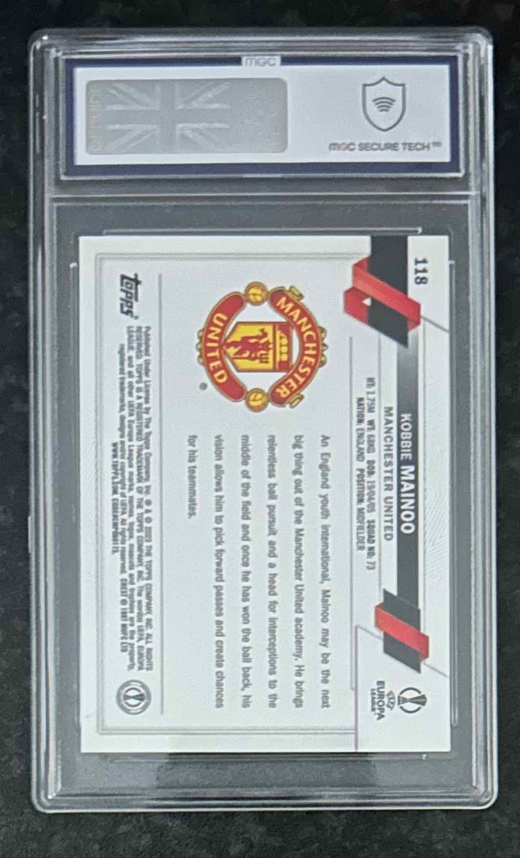 Kobbie Mainoo (Manchester United) Rookie Card Topps Chrome UEFA Club Competitions 22-23 MGC 9
