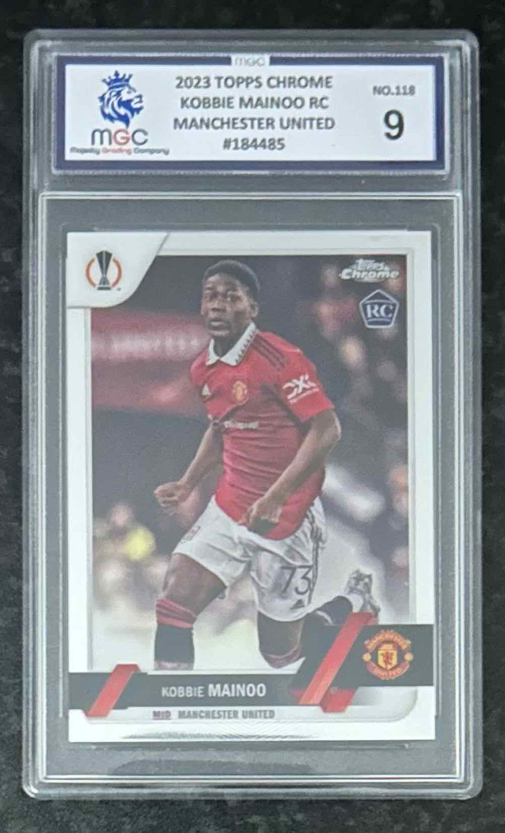 Kobbie Mainoo (Manchester United) Rookie Card Topps Chrome UEFA Club Competitions 22-23 MGC 9