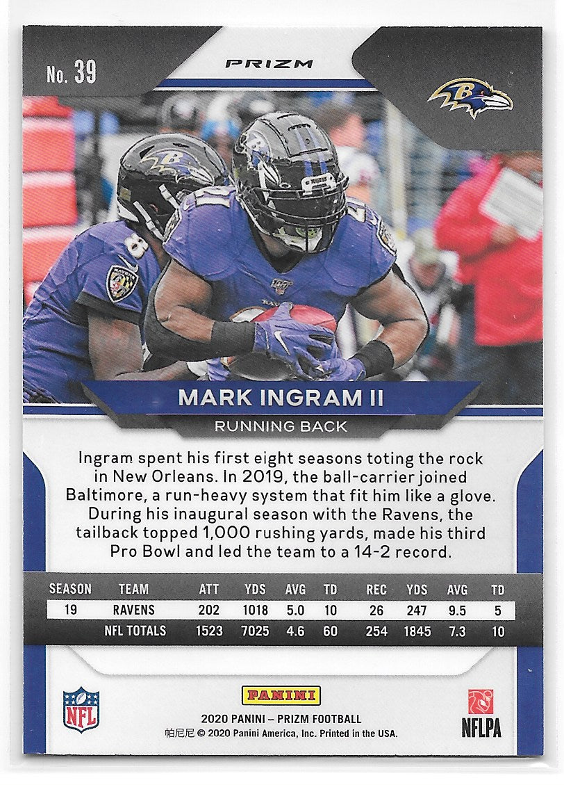 Mark Ingram II (Baltimore Ravens) Red White & Blue Prizm Panini Prizm Football 2020