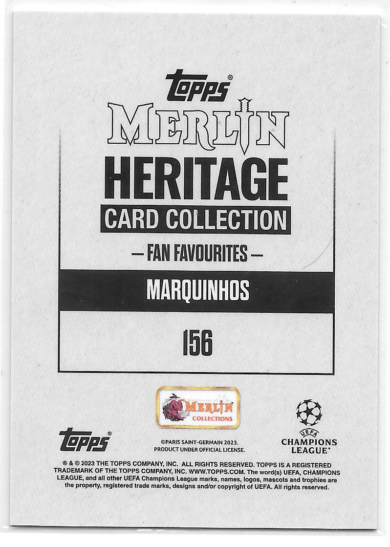 Marquinhos (PSG) Fan Favourites /99 Topps Merlin Heritage UCC 23-24