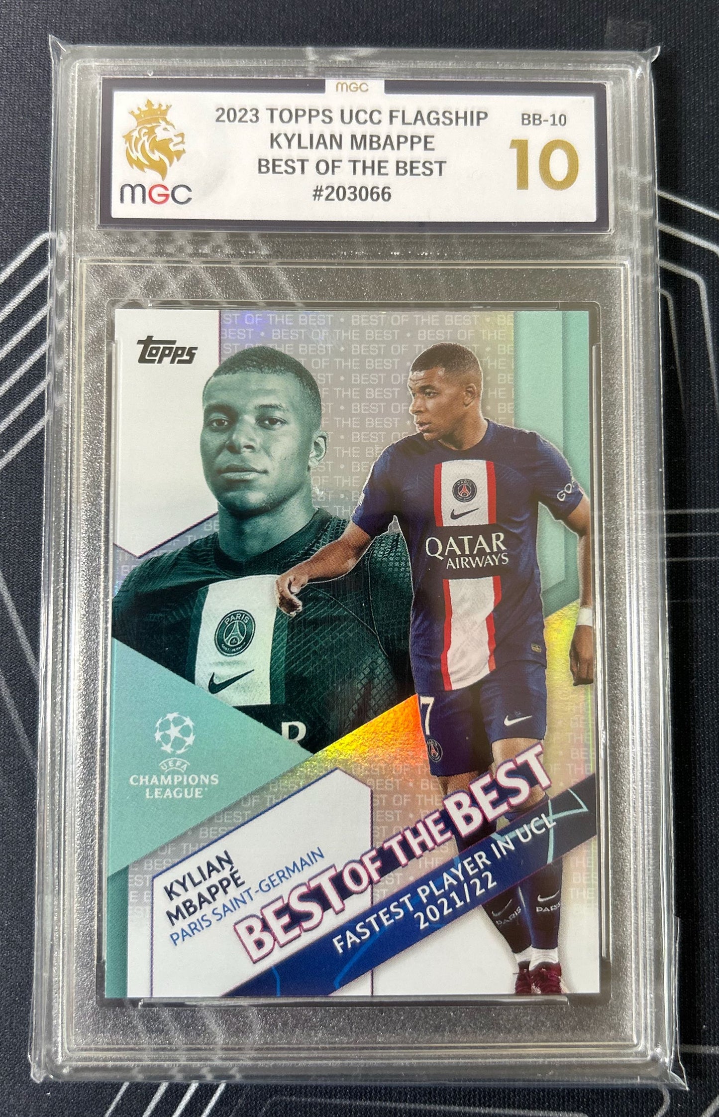 Kylian Mbappe (PSG) Best of the Best Topps UCC Flagship 22-23 MGC 10