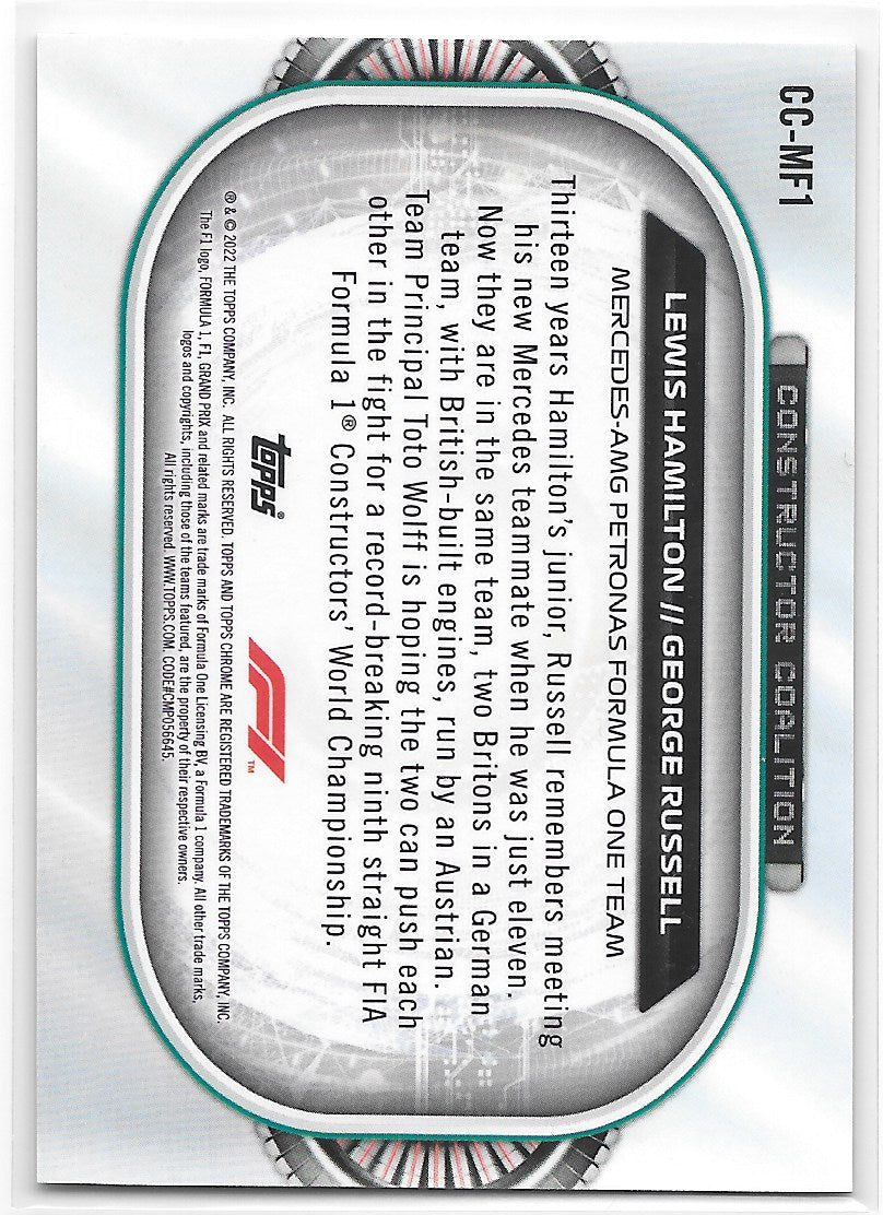 Mercedes-AMG Petronas (Hamilton & Russell) Constructor Coalition Refractor Topps Chrome F1 2022