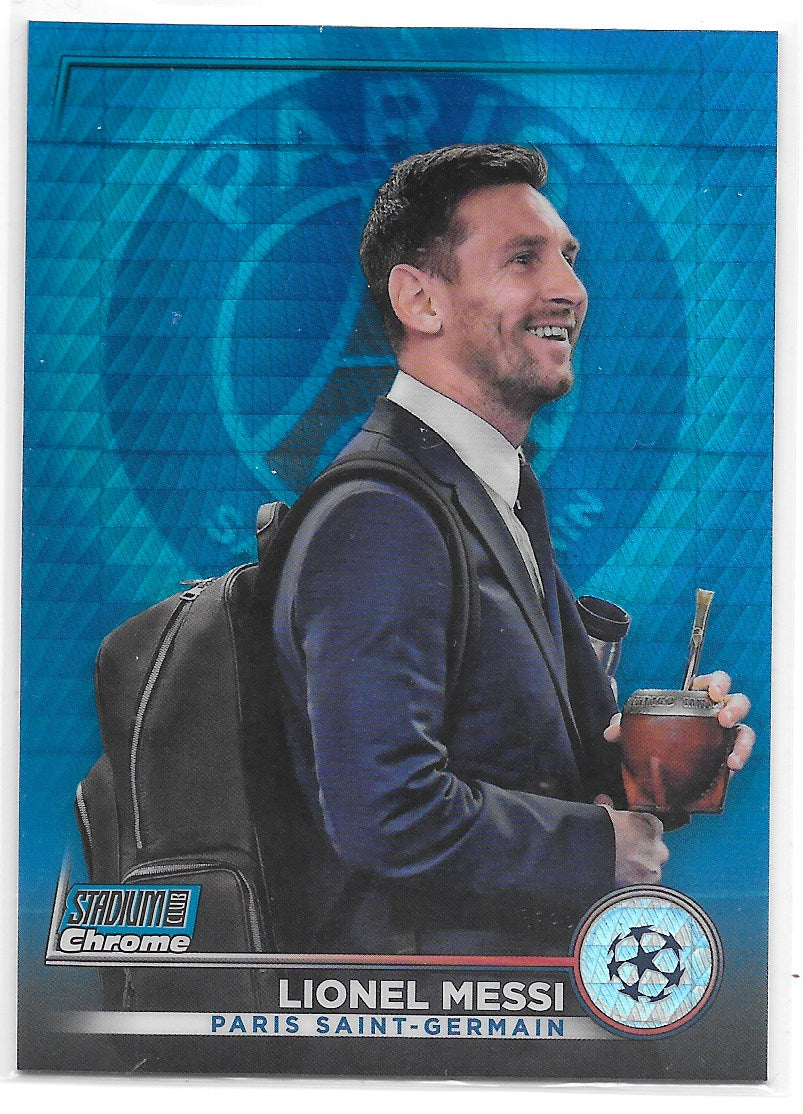 Lionel Messi (PSG) Blue Prism Refractor Topps Stadium Club Chrome 22-23