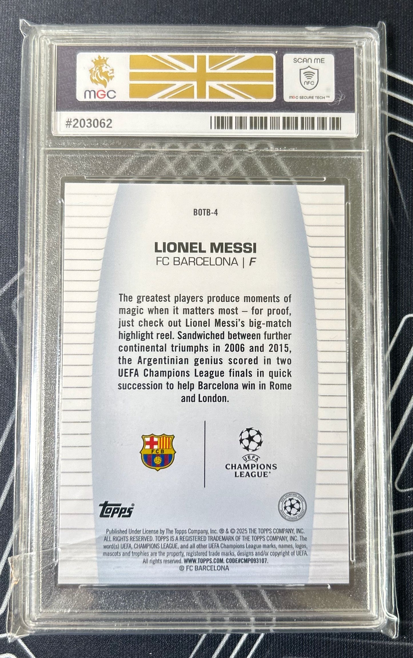 Lionel Messi (FC Barcelona) Best of the Best Topps UCC Flagship 24-25 MGC 10