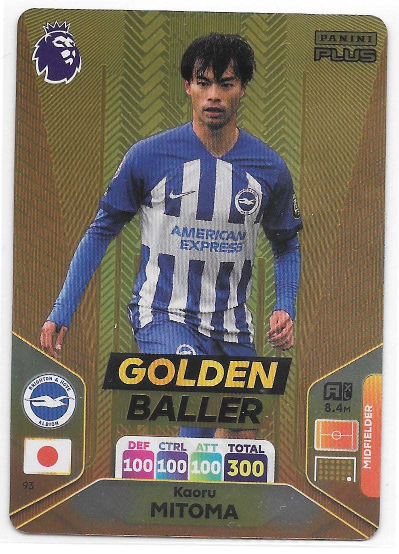 Kaoru Mitoma (Brighton & Hove Albion) Golden Baller Panini Premier League  Adrenalyn XL Plus 2024