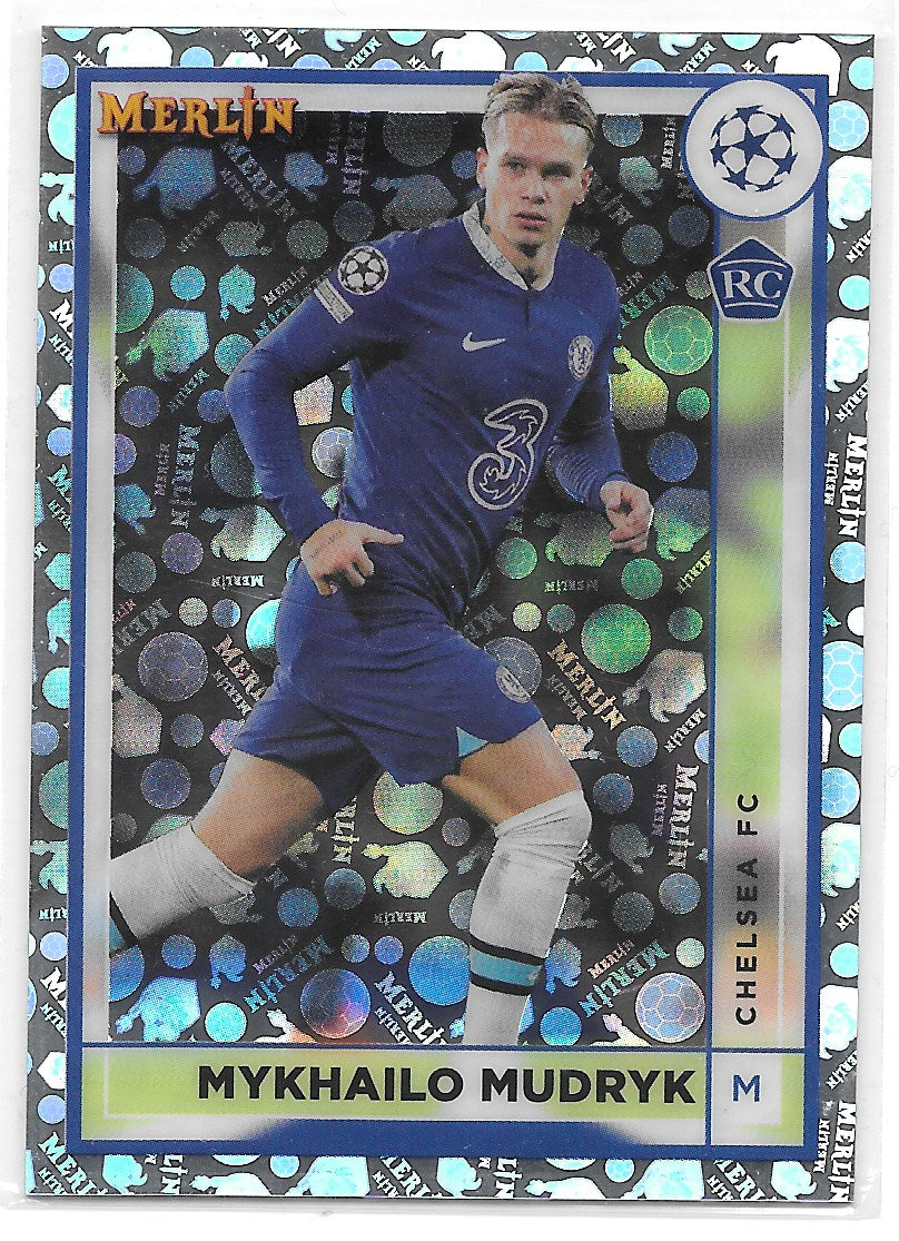 Mykhailo Mudryk (Chelsea FC) Vintage Merlin Refractor Topps Merlin Chrome UCC 22-23