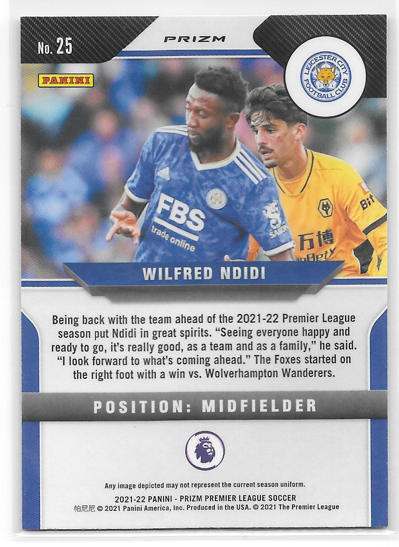 Wilfred Ndidi (Leicester City) Orange Mojo Panini Prizm Premier League 21-22