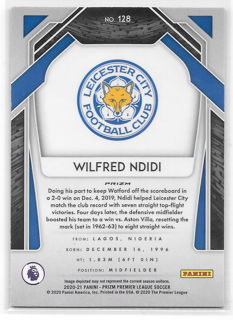 Wilfred Ndidi (Leicester City) Red Ice Panini Prizm Premier League 20-21