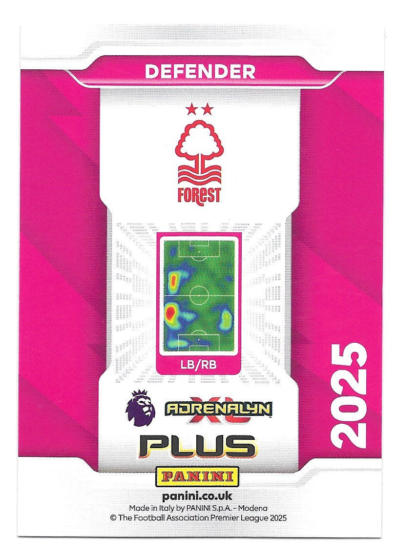 Neco Williams (Nottingham Forest) Limited Edition Panini Premier League Adrenalyn XL Plus 2025
