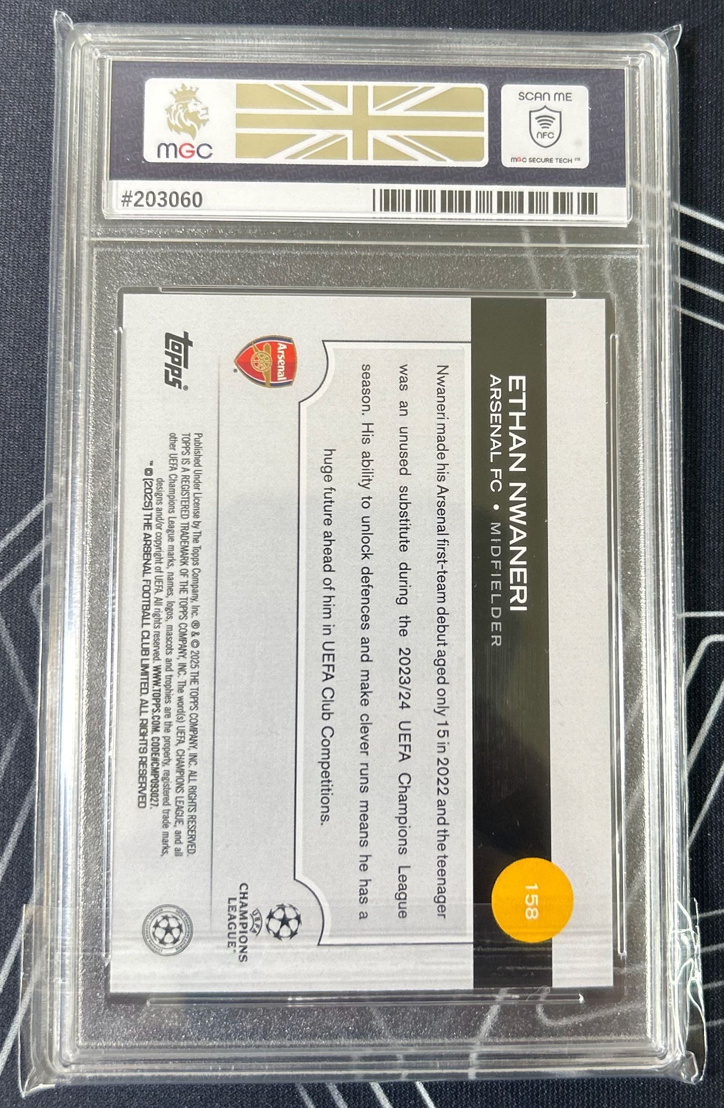 Ethan Nwaneri (Arsenal) Rookie Card Topps UCC Flagship 24-25 MGC 9