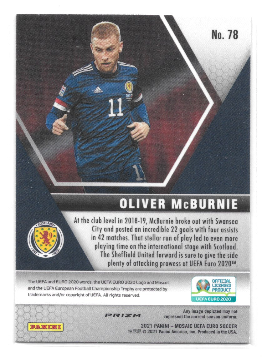 Oliver McBurnie (Scotland) Camo Pink RC Panini Mosaic UEFA Euro 2020