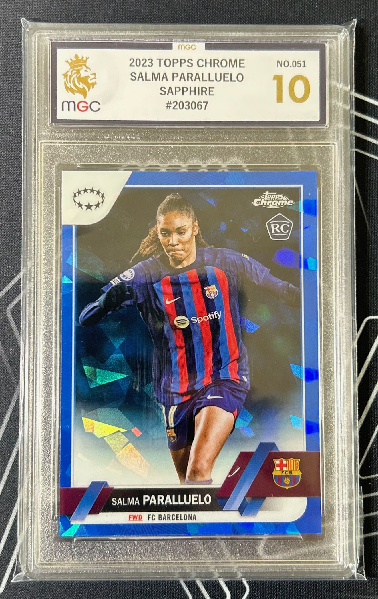 Salma Paralluelo (FC Barcelona) Rookie Card Topps Chrome Sapphire UEFA Women’s CL 22-23 MGC 10