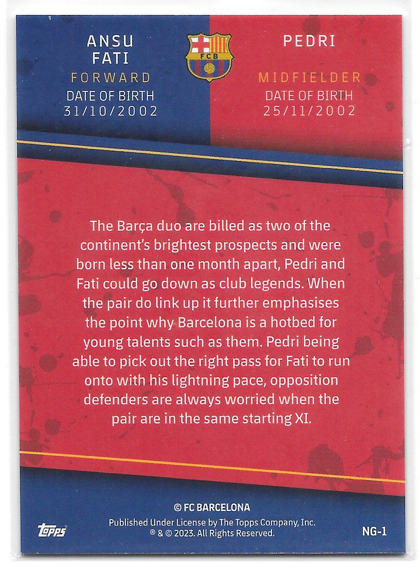 Pedri & Ansu Fati (FC Barcelona) Nou Generation Topps Chrome Barcelona 22-23