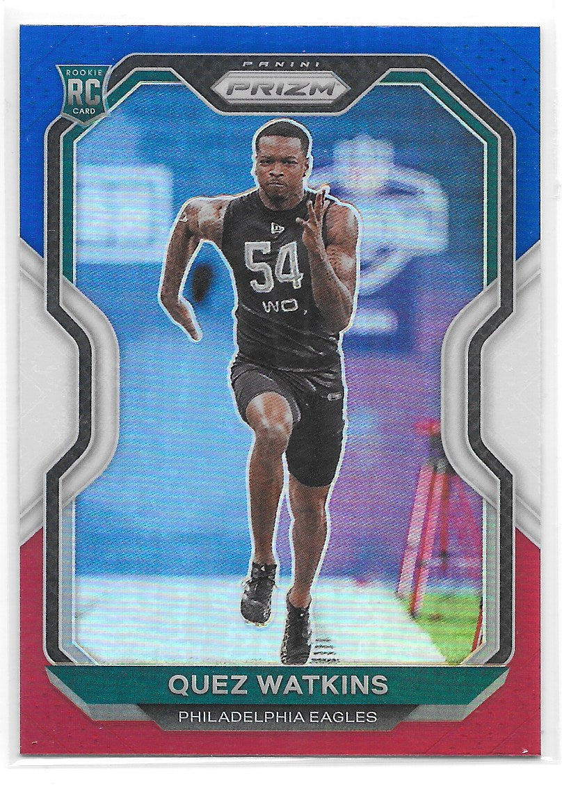 Quez Watkins (Philadelphia Eagles) Red White & Blue Prizm RC Panini Prizm Football 2020