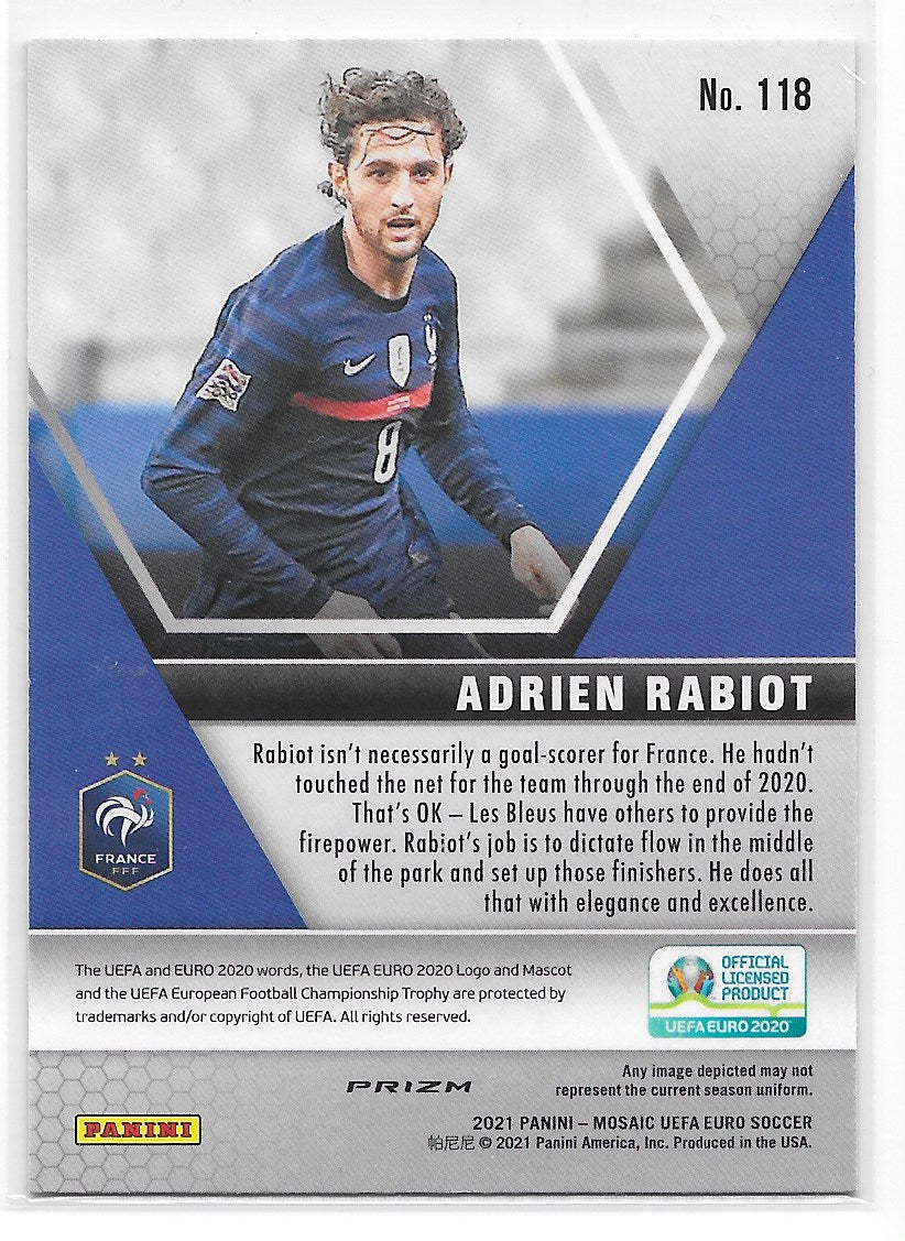 Adrien Rabiot (France) Green Mosaic Panini Mosaic UEFA Euro 2020