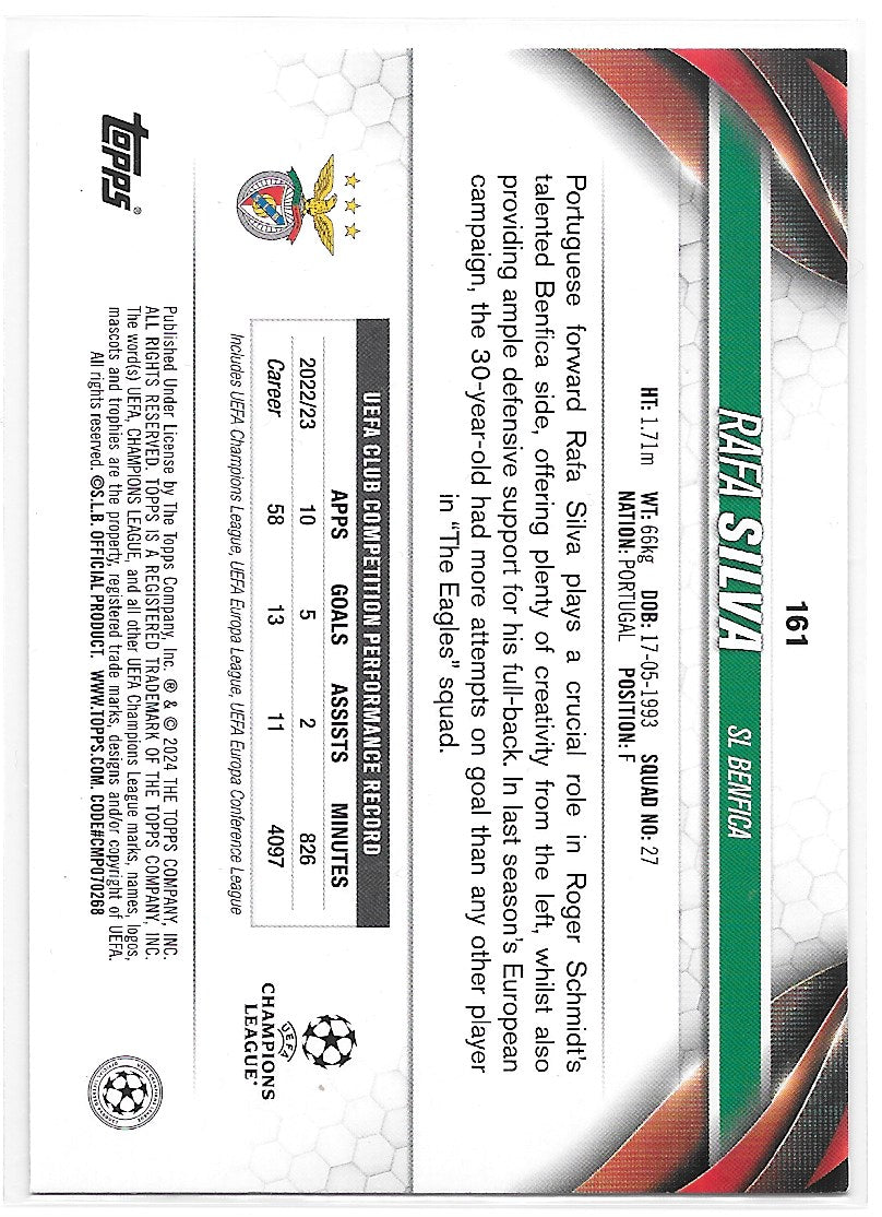 Rafa Silva (Benfica) Starball Foil Topps UCC Flagship 23-24