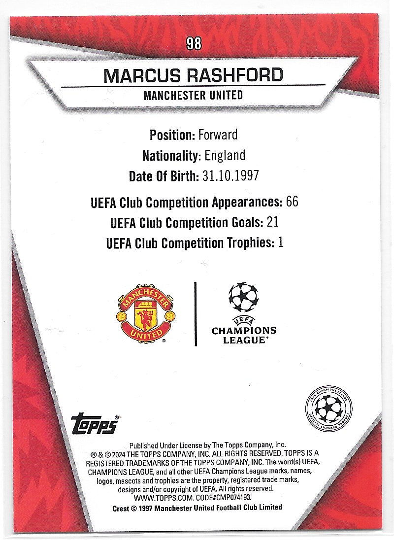 Marcus Rashford (Manchester United) Green Uncommon Topps UCC SuperStars 23-24