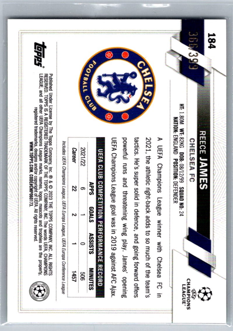 Reece James (Chelsea) Neon Green X-Fractor /399 Topps Chrome UCC 22-23