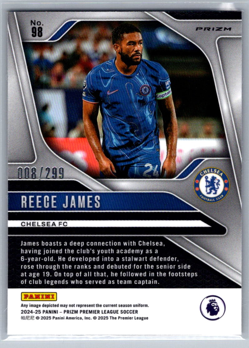 Reece James (Chelsea) Blue Prizm /299 Panini Prizm Premier League 24-25