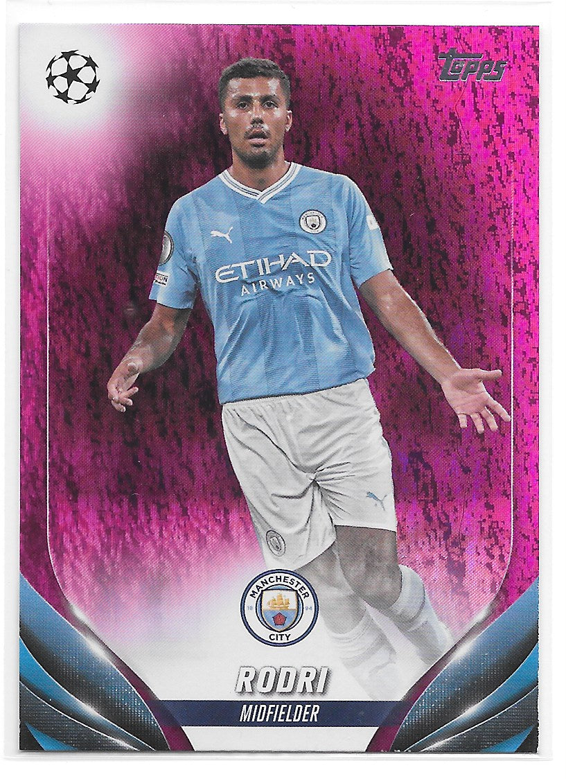 Rodri (Manchester City) Pink Sparkle Topps UCC Flagship 23-24