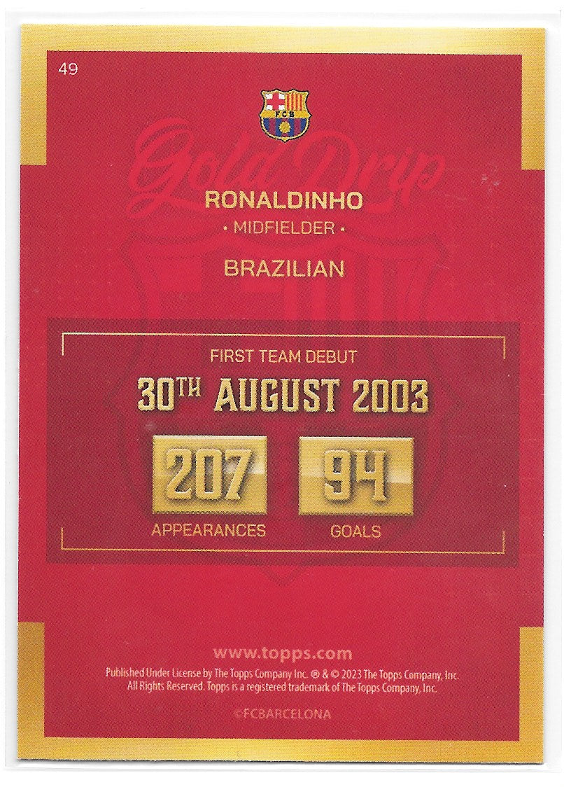 Ronaldinho (FC Barcelona) Gold Drip Topps FC Barcelona Team Set 22-23
