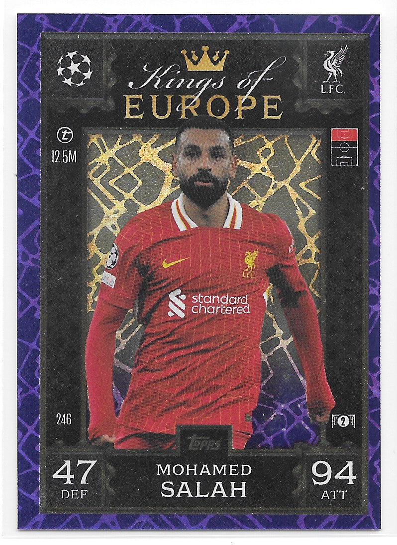 Mohamed Salah (Liverpool FC) Kings of Europe Purple Topps Match Attax Extra 24-25