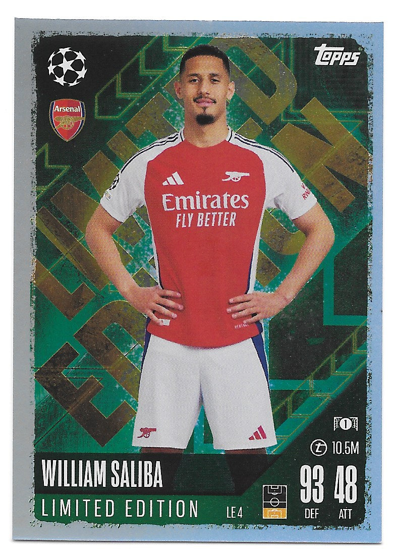 William Saliba (Arsenal) Limited Edition Topps Match Attax 24-25