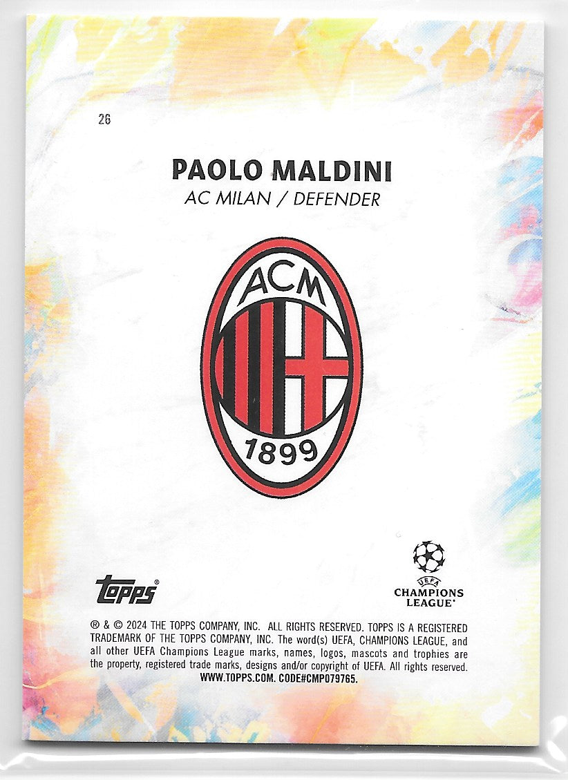 Paolo Maldini (AC Milan) Legacy Rainbow Foil /150 Topps Inception UCC 2023-24
