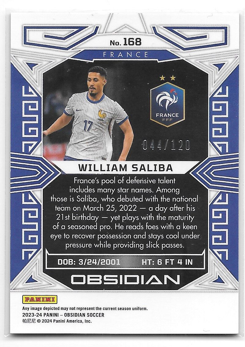 William Saliba (France) /120 Panini Obsidian Soccer 2023-24