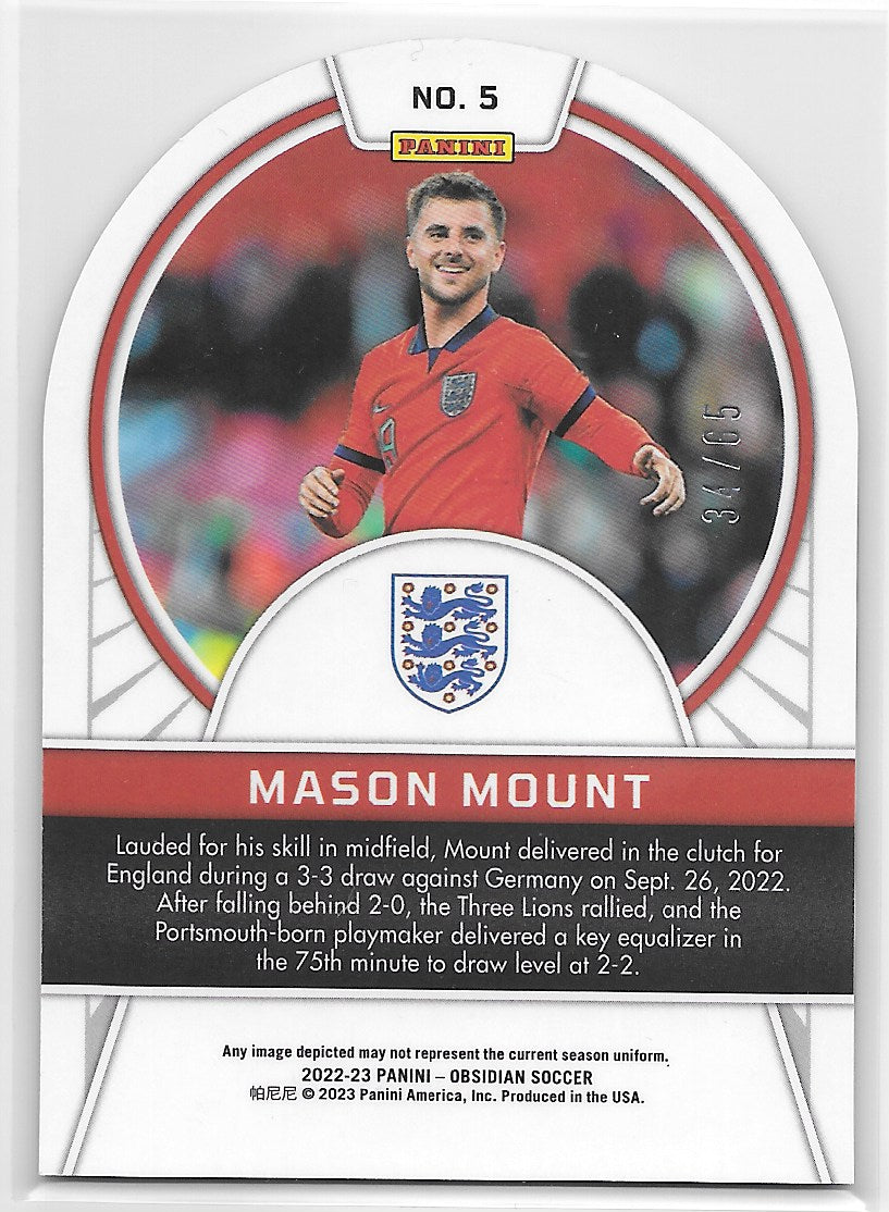 Mason Mount (England) Tunnel Vision Orange /65 Panini Obsidian Soccer 22-23