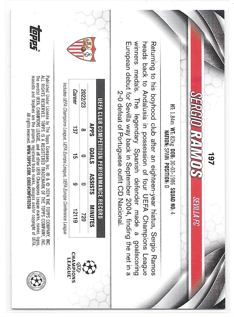Sergio Ramos (Sevilla) Starball Foil Topps UCC Flagship 23-24