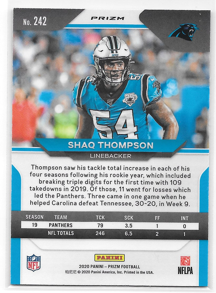 Shaq Thompson (Carolina Panthers) Red White & Blue Prizm Panini Prizm Football 2020