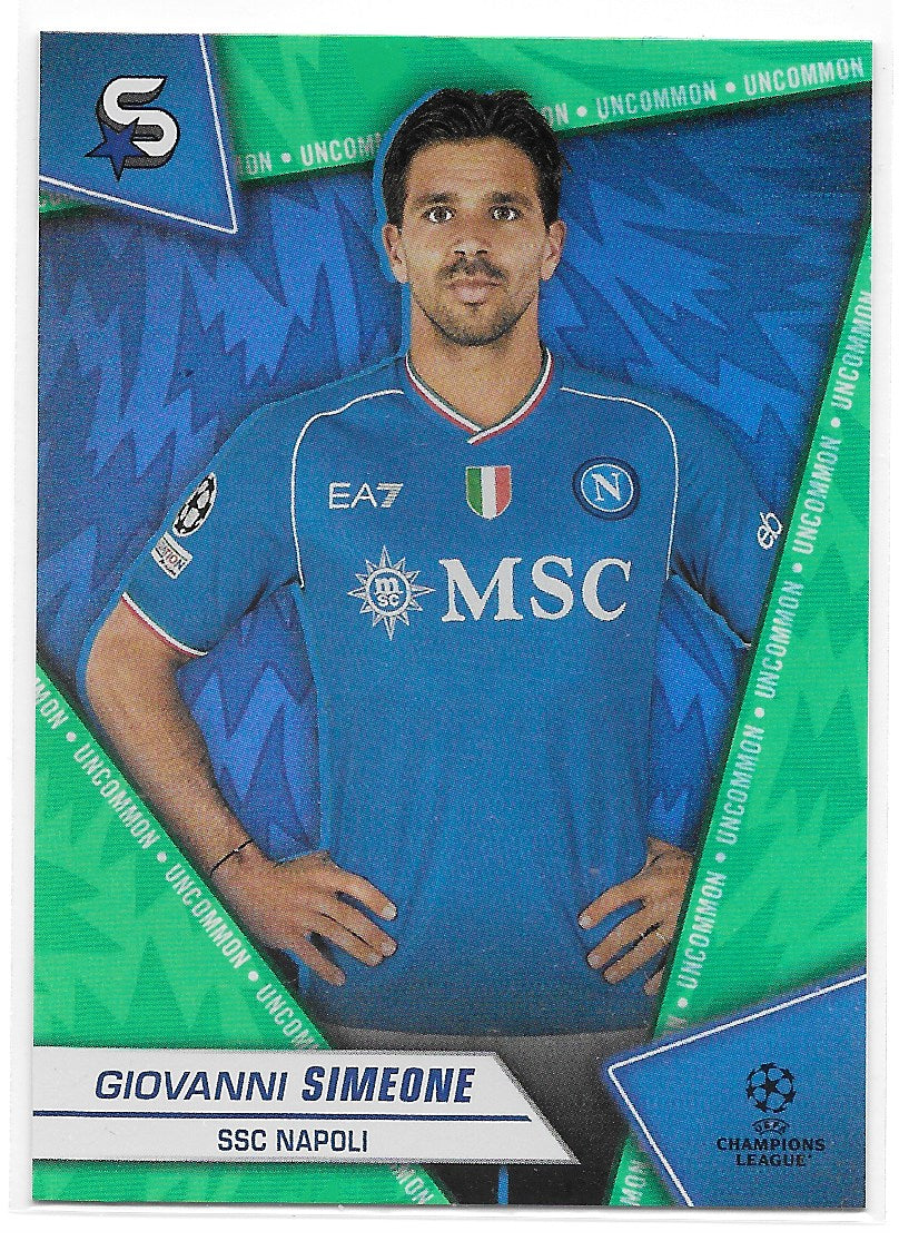 Giovanni Simeone (SSC Napoli) Green Uncommon Topps UCC SuperStars 23-24