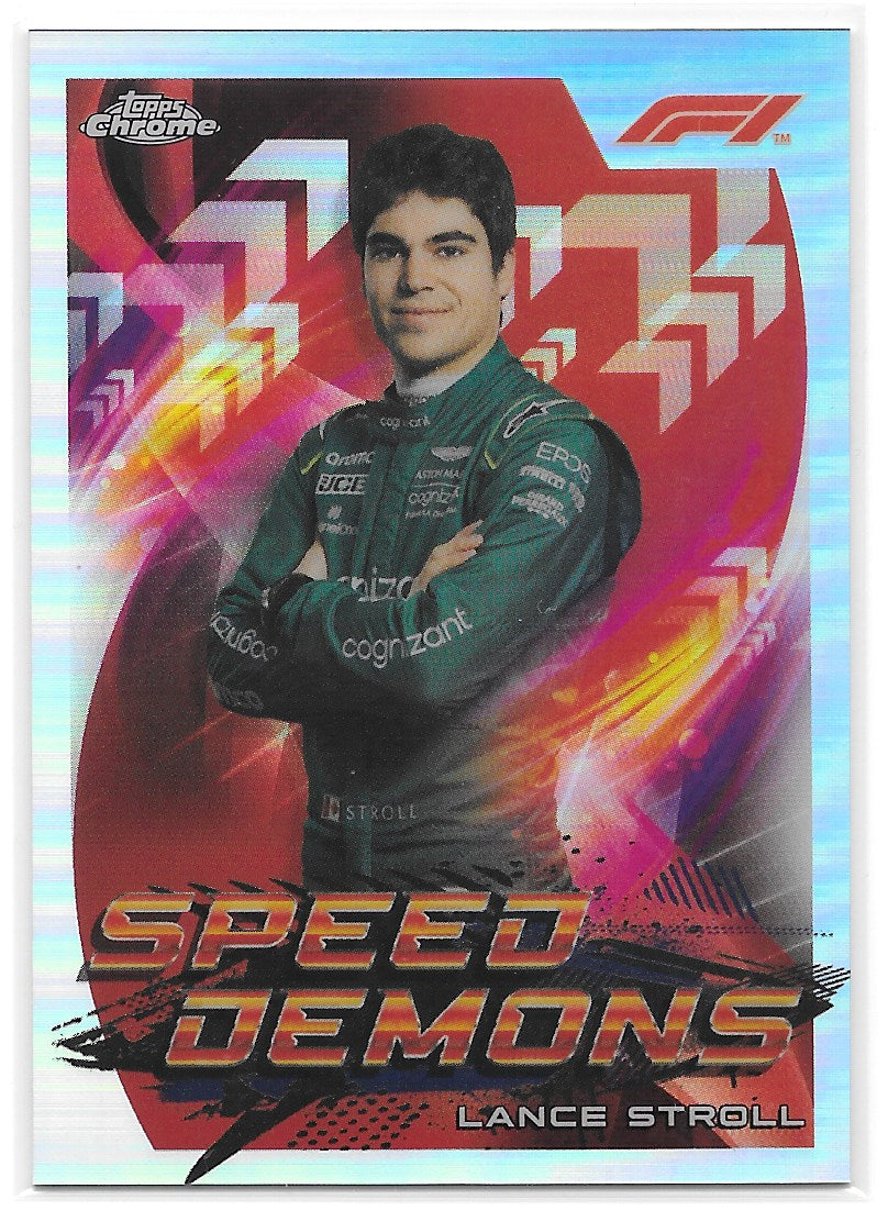 Lance Stroll (Aston Martin) Speed Demons Refractor Topps Chrome Formula 1 2022